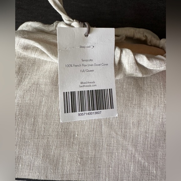 Bed Threads Terracotta 100% French Flax Linen Duvet Cover FULL/QUEEN - Picture 9 of 12